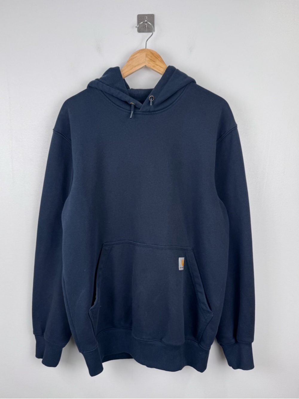 Carhartt Men Midweight Hooded Sweatshirt Navy Blue Size Large